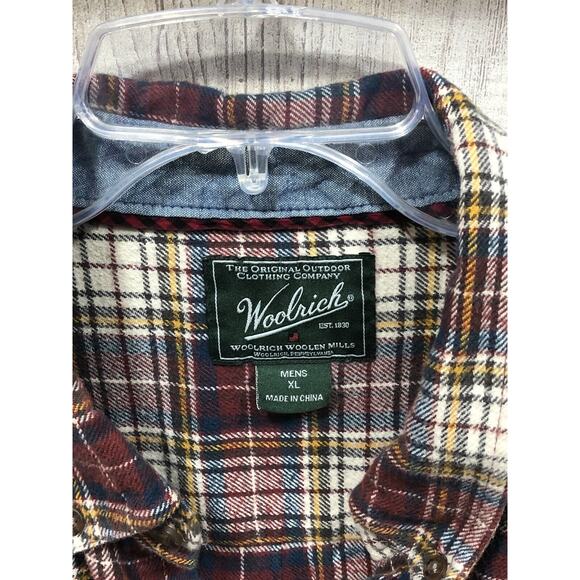 Woolrich Flannel Long Sleeve Button Down Shirt Multi Plaid Hiking Camp Men's XL - Picture 3 of 4